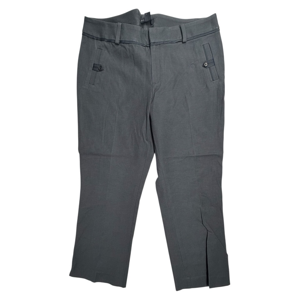 Banana Republic Women's Gray Straight Leg Dress Pants Size 12P Button Zip Pocket